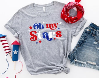 Oh My Stars Graphic T-Shirt: Fourth of July Shirts for Women