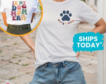 Cute Dog Owner Graphic Tee, In My Dog Mom Era Shirt, Personalized with Pet Names (FRONT & BACK PRINT)