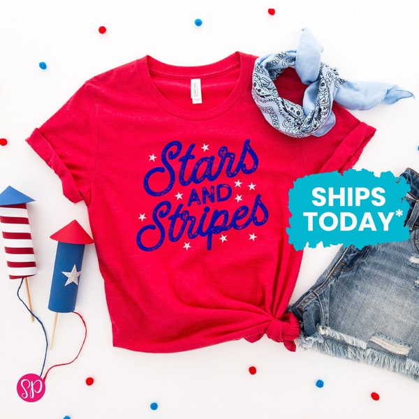 Women's American Flag Graphic Tee – Stars & Stripes Patriotic Shirt For July 4th & Everyday Wear - View #3