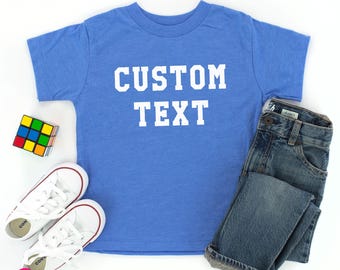 Custom Text Graphic Tee for Kids: Personalized Toddler Youth T-Shirt