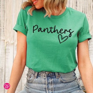 Custom Team Name with Heart T-Shirt, School Spirit Wear Graphic Tee, Personalized Football Team Shirt (CURSIVE with HEART)