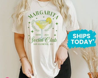 Margarita Social Club T-Shirt, Margarita Graphic Tees, Cinco de Mayo Day Drinking Shirt