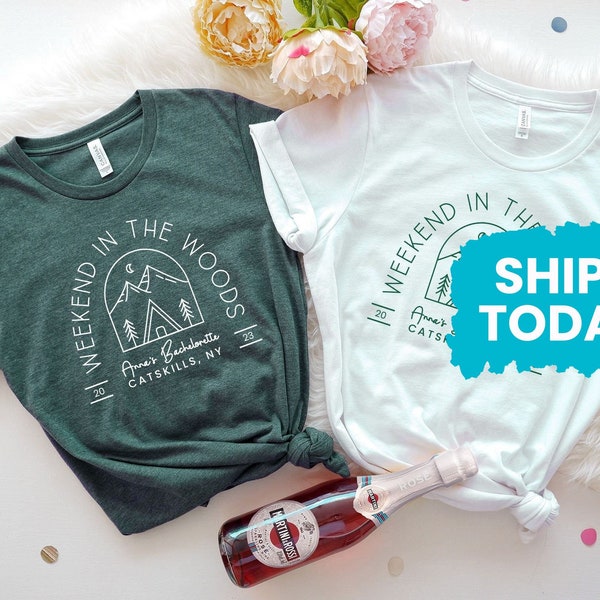 Weekend in the Woods Bachelorette Party Shirts, Wedding Party Shirt, Hiking Bachelorette T-Shirt