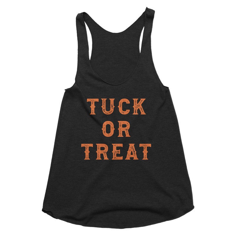 Tuck or Treat Funny Barre Tank Top Halloween Workout Tanks for Women