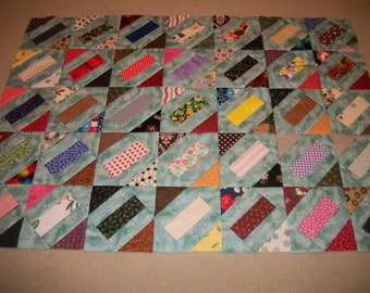 Unfinished Quilt Top~Cracker Quilt~Split Rail Fence Quilt~Size 38" x 53"~Free US Shipping Included