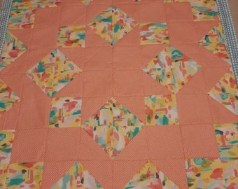 Handmade Quilt Top~Carpenter Star Quilt~Sunshine Serenade~Size 45" x 45"~Free US Ship Included