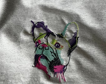 Unisex Frenchie Frenchbull dog embroidered sweatshirt or hood