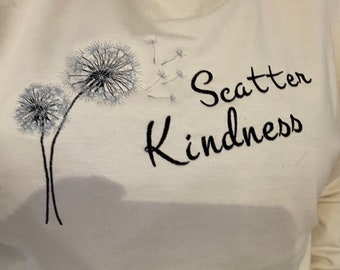 Scatter Kindness embroidered hoodie/ sweatshirt clock dandelion