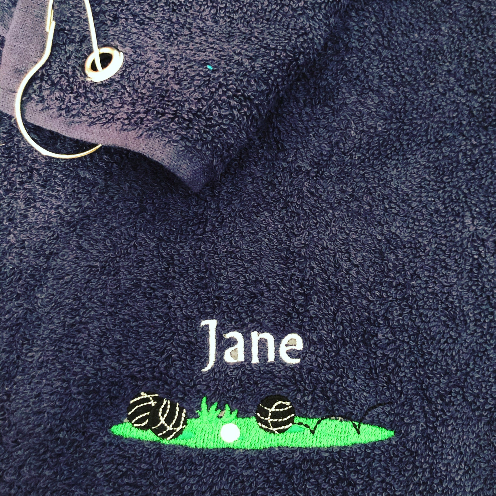 Personalised Lawn Bowls, Towel With Metal Clip Etsy UK