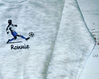 Football themed sweatshirt or hoodie personalised Childrens