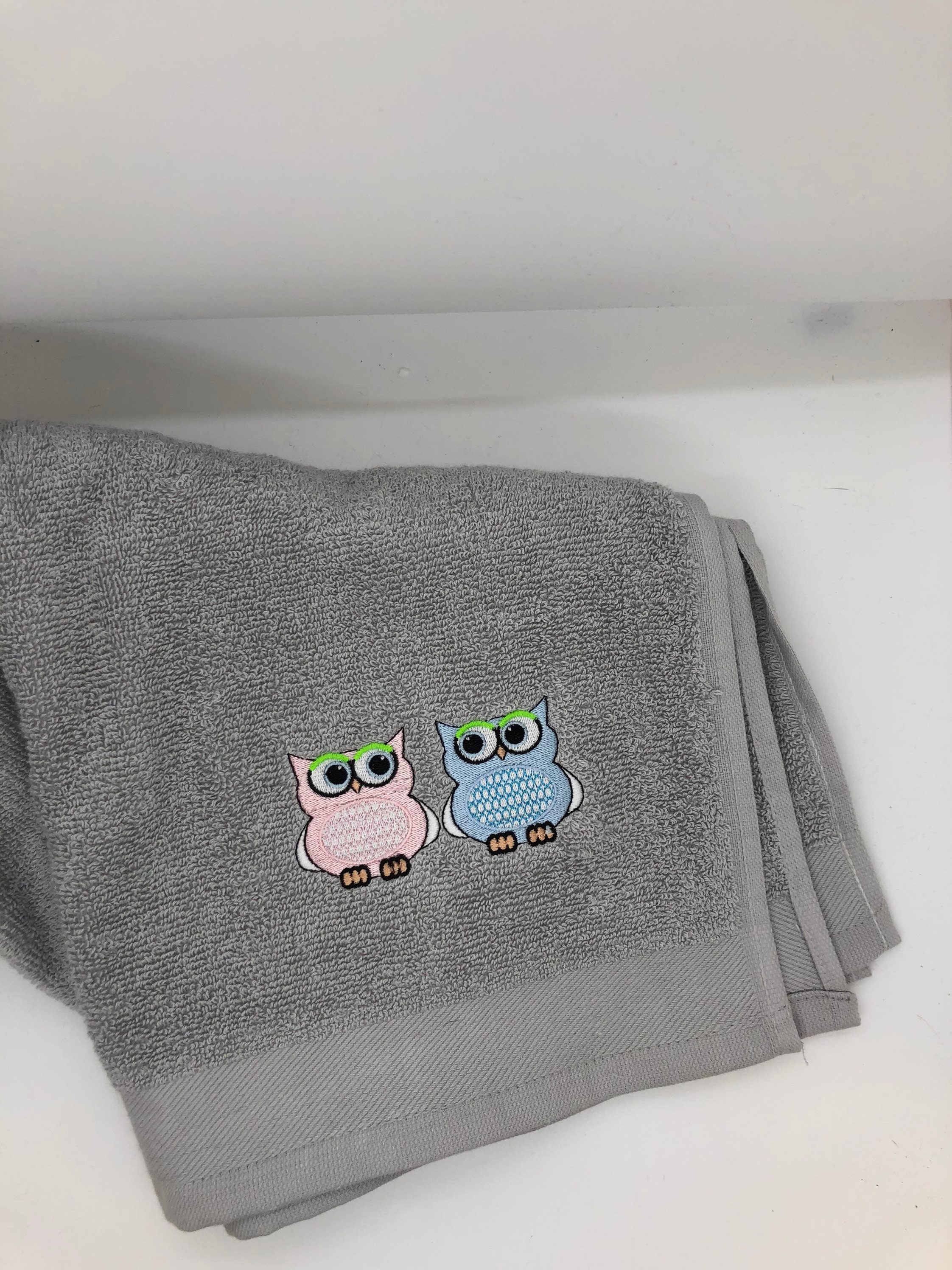 Owl towel personalised. Hand, Bath towel
