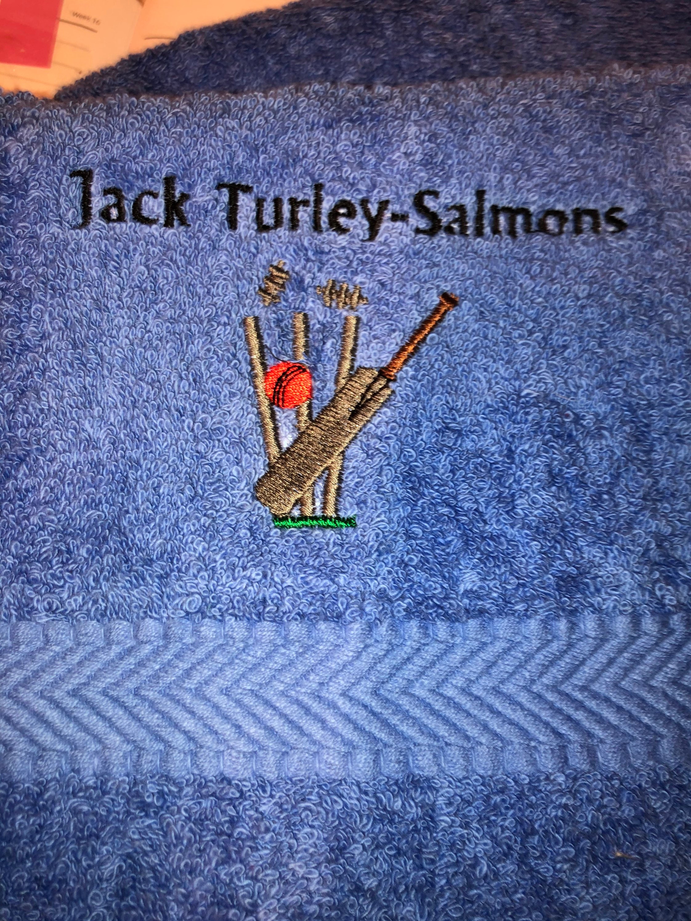 Personalised Cricket towel Etsy