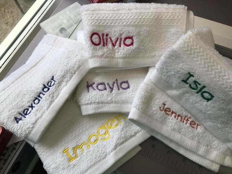 Personalised named flannel face cloth. Etsy