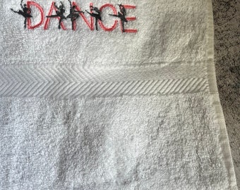 Dance Ballet  theme embroidered 100% cotton bath towel personalised