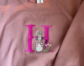 Rabbit initial personalised embroidered sweatshirt