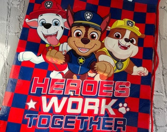 Offical Paw Patrol  drawstring bag, personalised with embroidered name