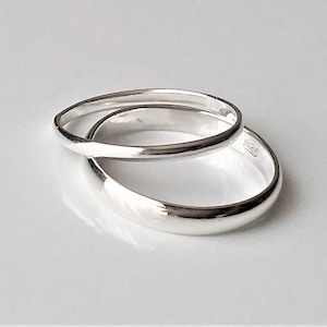 Dainty Stacking 2mm Ring, Sterling Silver 3mm Ring, Skinny Wedding Band, Thumb Ring, Minimalist Jewelry, Sold Singly.