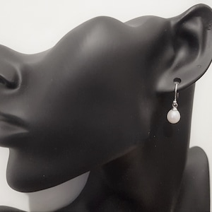 Genuine Pink Freshwater Pearl Hook Earrings In Sterling Silver, Natural Freshwater Pearls, Silver Or Gold, Natural Pink Button Pearl - Foto 8