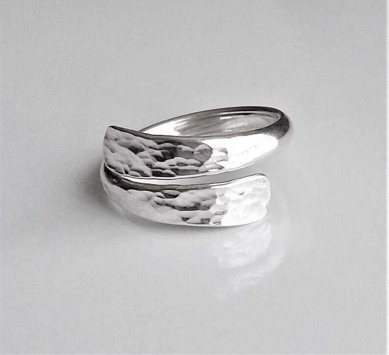 Adjustable Statement Ring Thick Bypass Ring Heavy Spiral Etsy