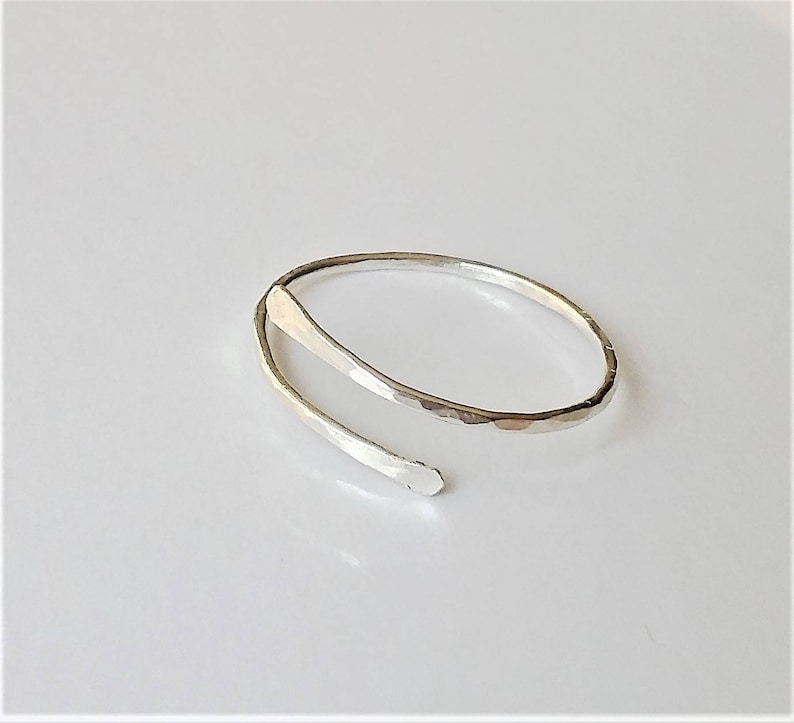 Bypass Silver Stacking Ring, Dainty Skinny Ring, Gold Skinny Minimalist Ring, Gold Filled Ring, Sold As One Ring. image 6