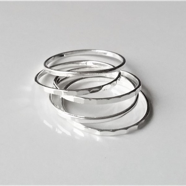 Sterling Silver super thin ring,  Dainty silver rings, Skinny Staking Ring,  Minimal ring for women, Sold singly.