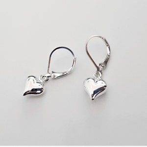 Sterling Silver Heart Earrings Small Heart Charm Earrings - Etsy