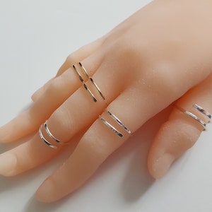 Bypass Silver Stacking Ring, Dainty Skinny Ring, Gold Skinny Minimalist Ring, Gold Filled Ring, Sold As One Ring. image 2