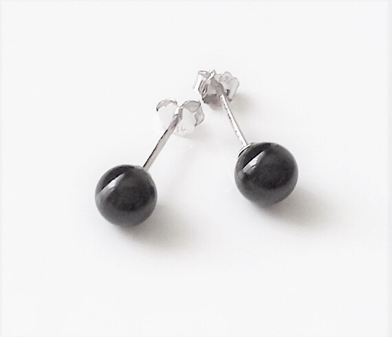 Details about   Black Onyx Gemstone 925 Sterling Silver Ball Design Stud Earrings Jewelry 