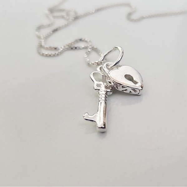Key Lock Necklace Etsy
