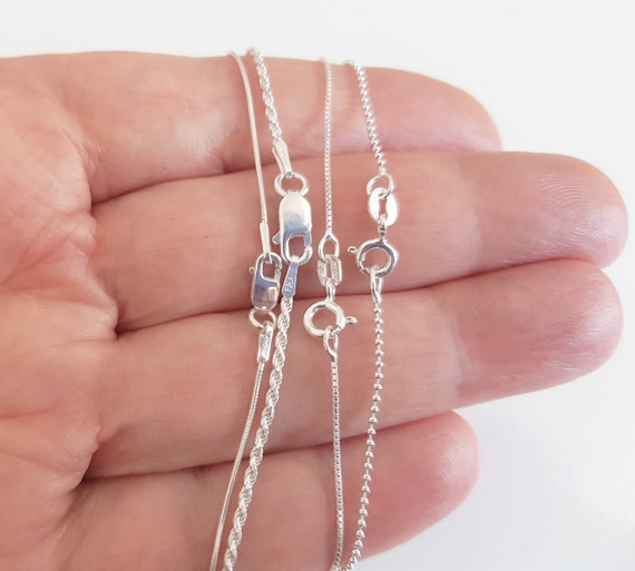 Sterling Silver Box Chain With Teardrop Pendant Necklace