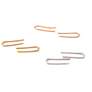 Boucles d'oreilles en or rose, boucles d'oreilles en argent, fines boucles d'oreilles de 0,5 pouces, petites boucles d'oreilles en or rose, épingles d'oreilles courtes.