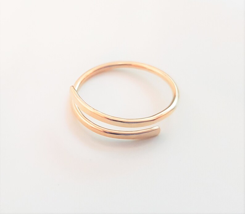 Bypass Silver Stacking Ring, Dainty Skinny Ring, Gold Skinny Minimalist Ring, Gold Filled Ring, Sold As One Ring. 1.7mm Gold Filled