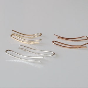 Boucles d'oreilles en or, Boucles d'oreilles en argent, Boucles d'oreilles fines, Une paire de balayeuses fines, Épingles d'oreilles, Boucles d'oreilles minimalistes délicates