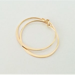Gold Dainty Hoop Earrings, Small Thin Hoops, Lightweight Minimalist Earrings, 14K Gold Filled Earrings, Simple Everyday Jewelry. image 1