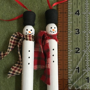 Clothespin Snowman Christmas Tree Ornament - Etsy