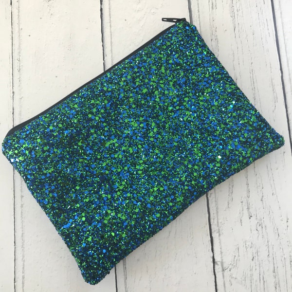 Pochette bleue et verte, pochette verte, sac à main bleu, pochette verte, pochette bleue, sac de soirée vert, paon