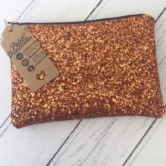 Copper evening bag orange evening bag glitter clutch bag Etsy