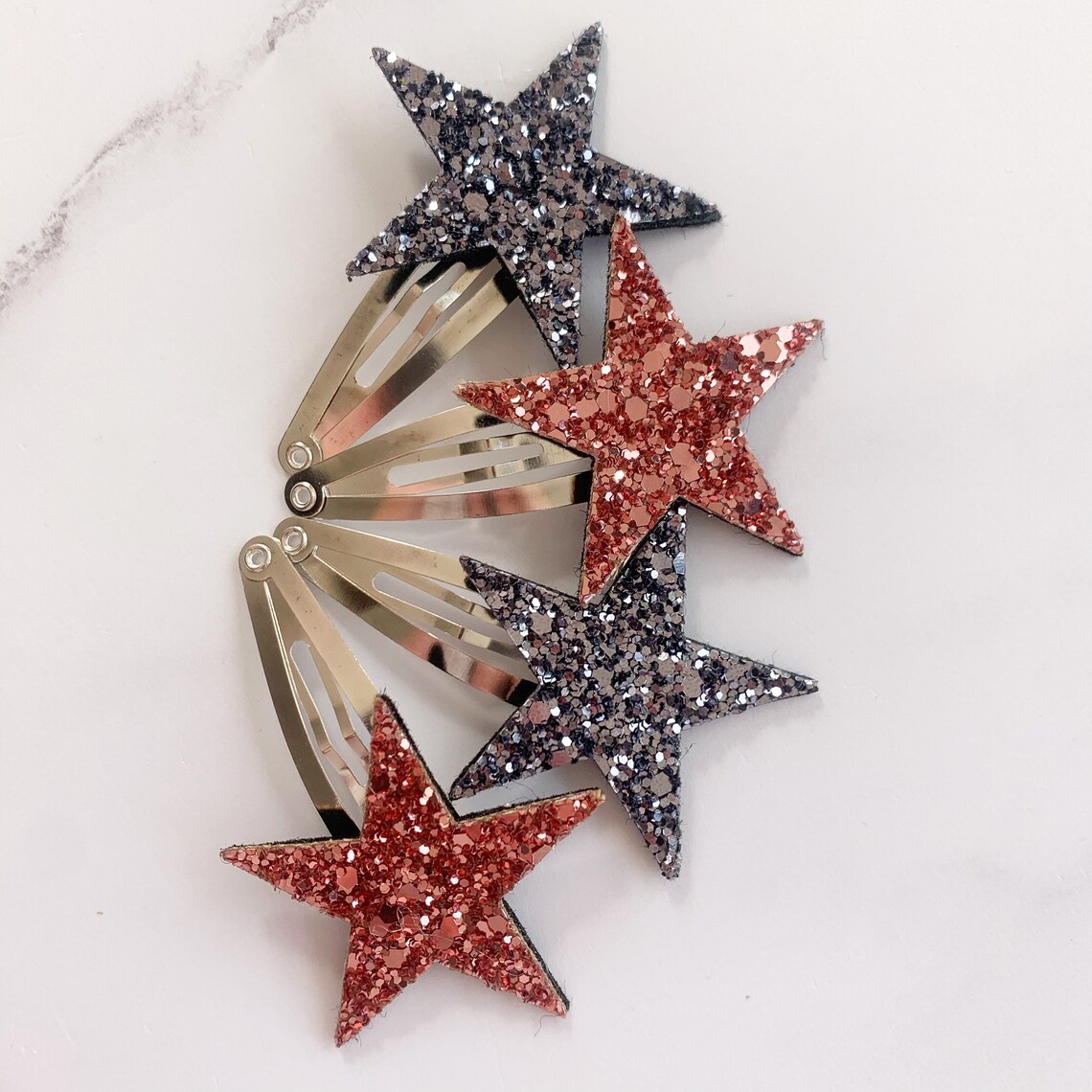 Star hair clips Glitter hair clips star clip girls hair Etsy