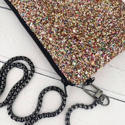 Confetti Gold Glitter Clutch Bag Gold Evening Bag Prom Bag Etsy