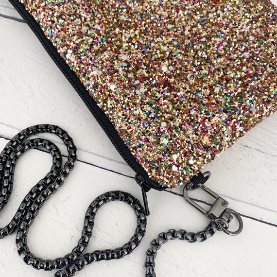 Confetti Gold Glitter Clutch Bag Gold Evening Bag Prom Bag