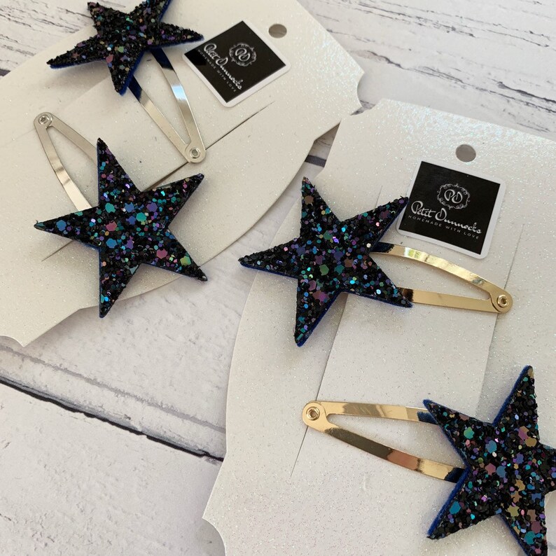 Star hair clips Glitter hair clips star clip girls hair Etsy