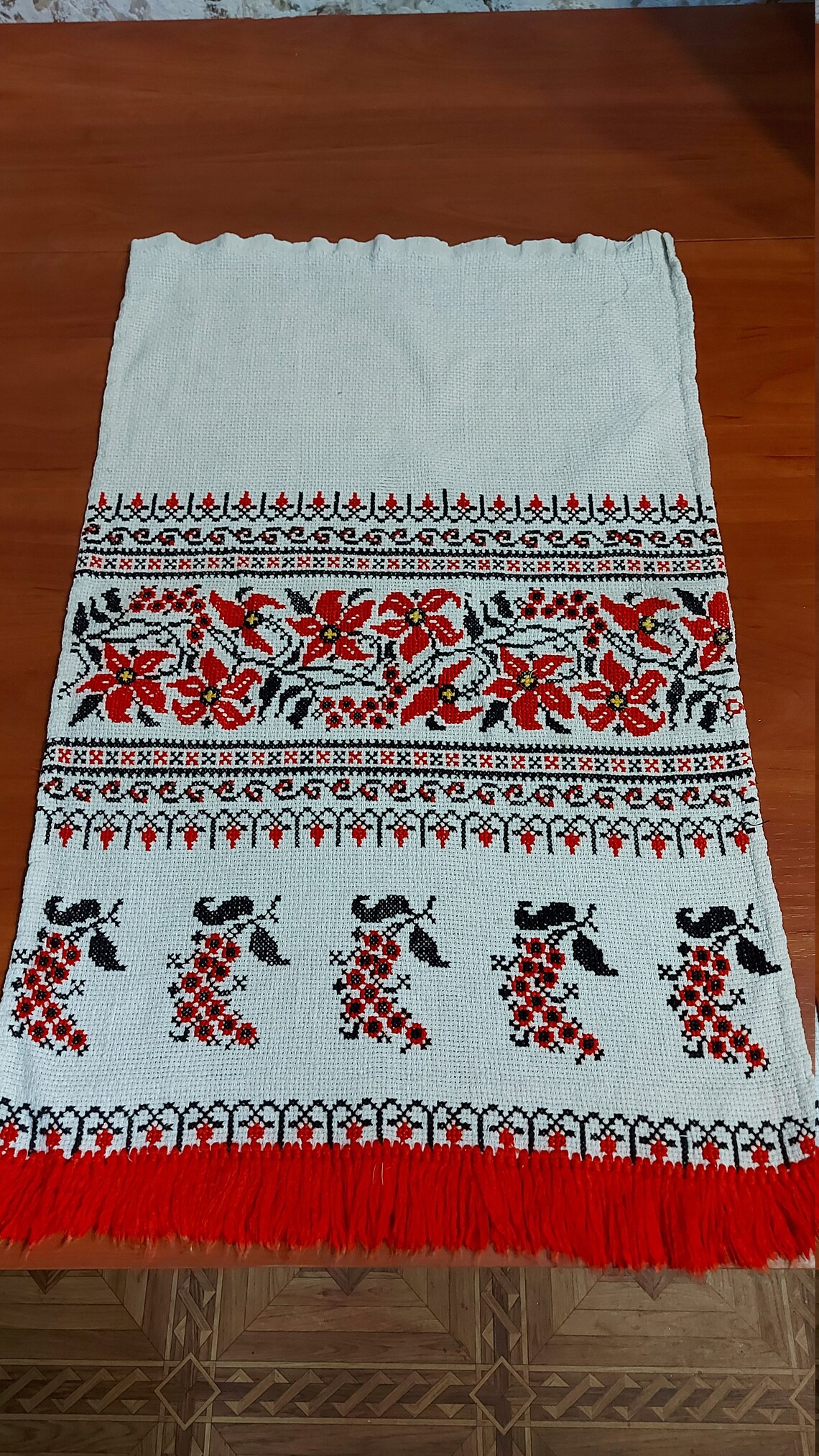 Ukrainian embroidered Table Runner wedding cotton Rushnyk Etsy