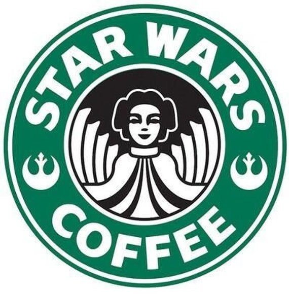 Star Wars coffee decal Princess Leia coffee decal Starbucks style decal for Yeti rtic tumbler coffee cup laptop car decal
