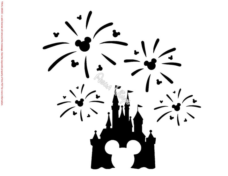 Download Mickey Castle Decals With Fireworks for Vehicle Disney ...