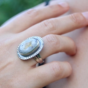 Handmade Boulder Opal Sterling Silver Ring - Artisan Crafted Size 6