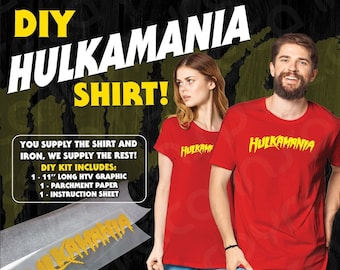 HULKAMANIA DIY HTV T-Shirt or Headband Iron On Heat Transfer | Choose a color | Hulk Hogan Wwe Wwf Wcw