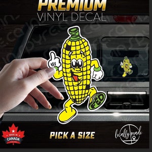 Corn Fed Ethanol E85 Decal / Sticker | PICK A SIZE | Auto Culture Racing Finger Funny Cartoon JDM