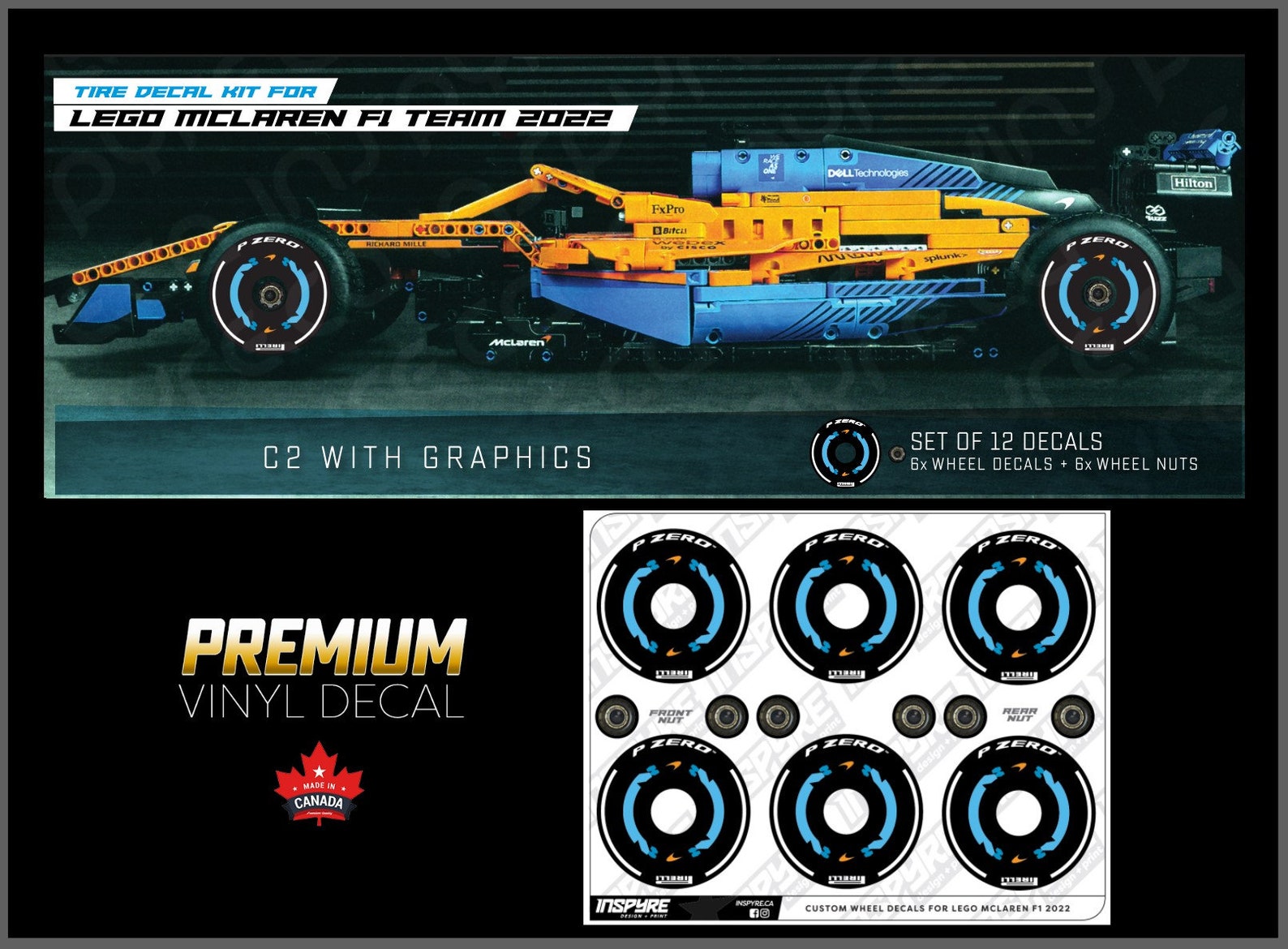 Tire / Wheel Decal / Sticker Kit for Lego Mclaren F1 Team 2022 Etsy