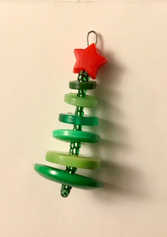 Beaded Button Christmas Tree Ornament Etsy