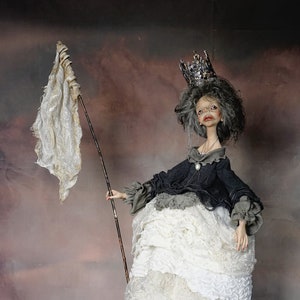 Artdoll Vintage art doll handmade artistic doll Chess chess white lady